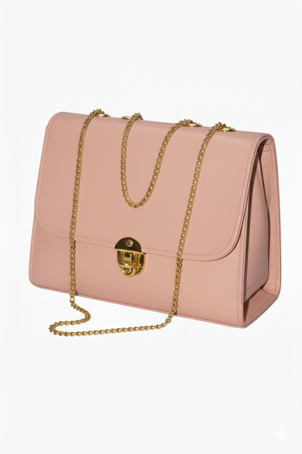 Parachute Silk Handbag Golden Buckle and Chain