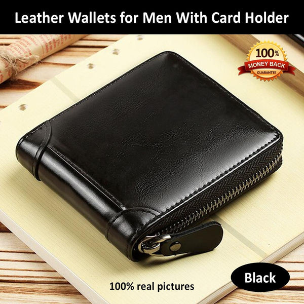 Top Quality Leather Men's Zipper Coin Purse Wallet For Men